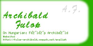 archibald fulop business card